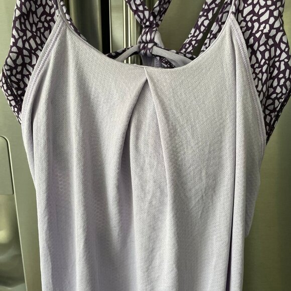 Lululemon Nouveau Limits Tank Top Lilac/Miss Mosaic Lilac Deep Zinfandel Sz 2 - Picture 6 of 11